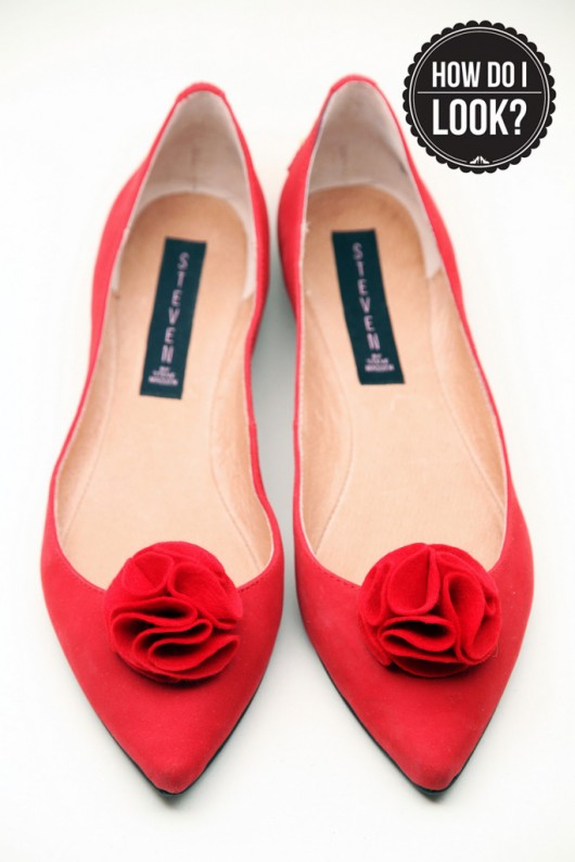 Felt Flower - Red - klipsy do butów HowDoILook
