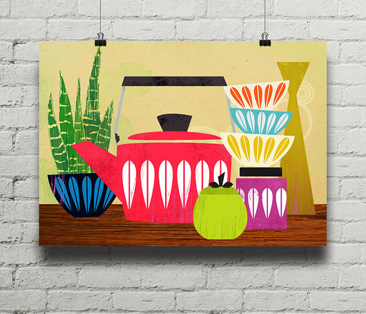Kolorowa kuchnia - plakat giclee minimalmill