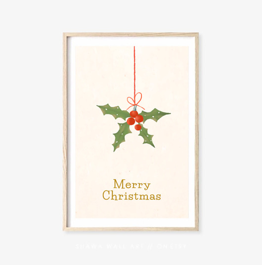 grafiki i ilustracje PLAKAT zimowy Plakat świąteczny Merry Christmas