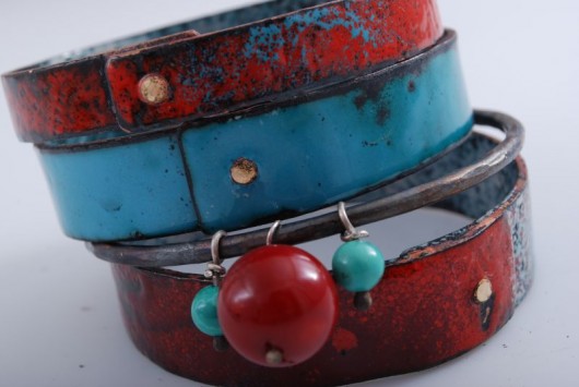 RED AND SAPHIRE - emaliowane bransolety  Dorota Oyrzanowska