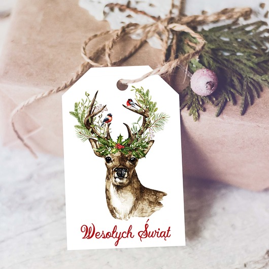 kartki świąteczne Personalizowane zawieszki Jeleń Świąteczne