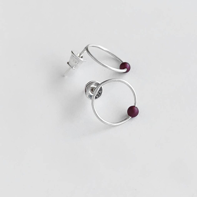 kolczyki z kamieniami Kolczyki OKRĄG