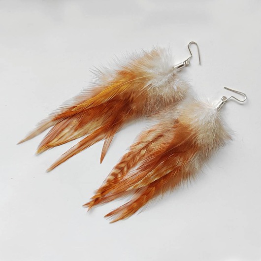 kolczyki z piórami PIÓRKO kolczyki