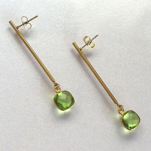kolczyki pozłacane Eleganckie kolczyki pozłacane Peridot