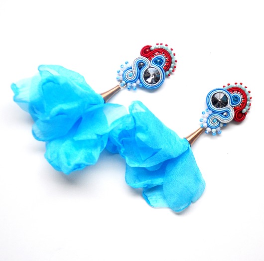 kolczyki soutache Sutaszowe kolczyki  BLUE