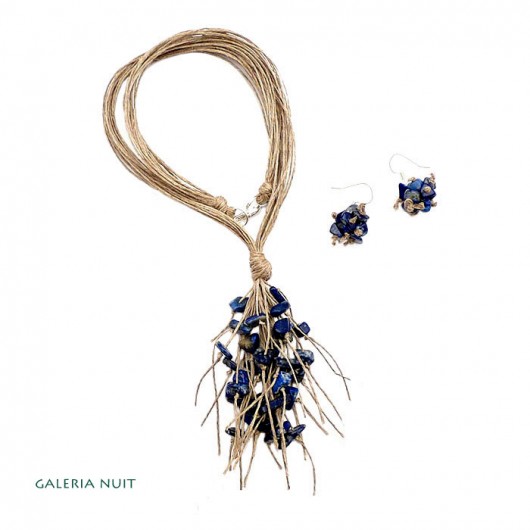 lniany komplet z lapis lazuli galeria nuit