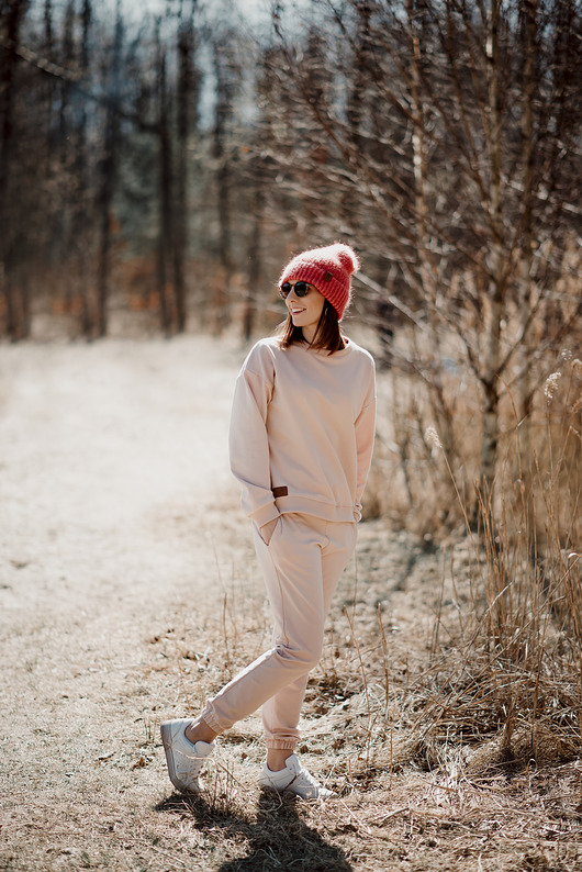 komplety damskie Komplet dresowy Basic Nude Set