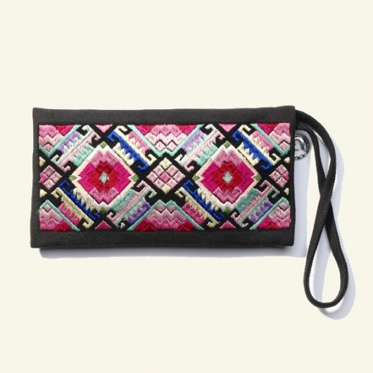 kopertówki Haftowana Mini Kopertówka Boho Geometric
