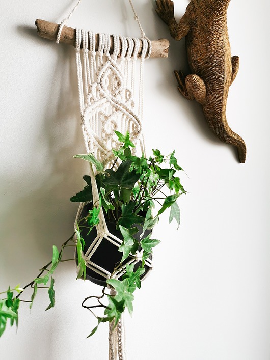 Kwietnik makramowy  styl boho vintage Hygge Macrame
