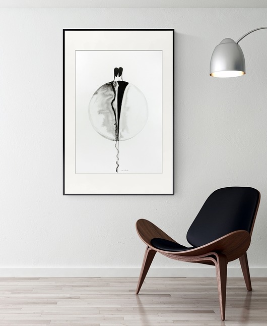 grafika 50X70 cm wykonana ręcznie MiniMalArt