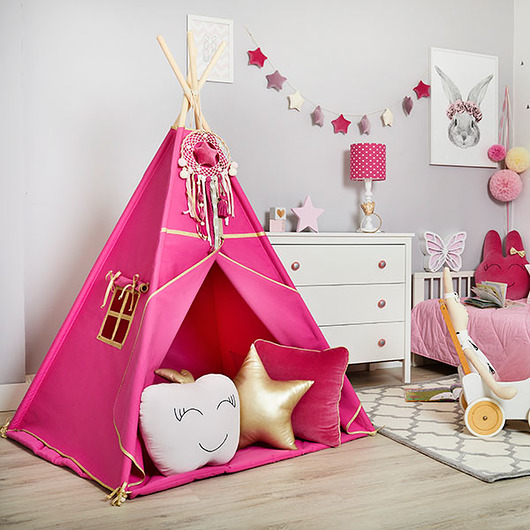 Zestaw Tipi z Matą - Gold Fuchsia Fun with Mum