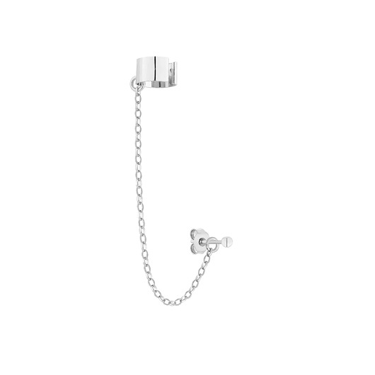 nausznice Srebrna nausznica z łańcuszkiem i kulką