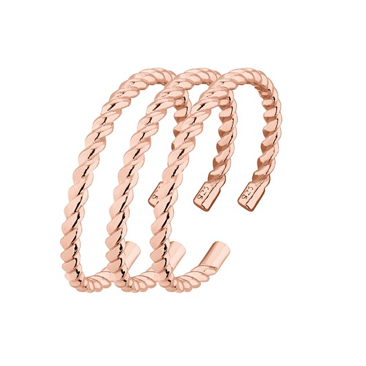 pierścionki złote Zestaw trzech obrączek z różowego złota