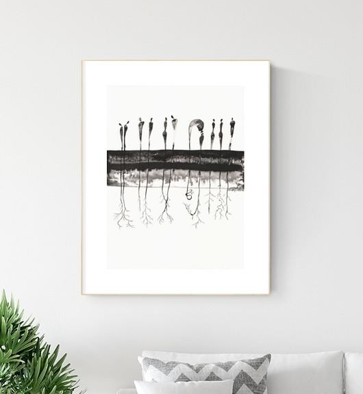 grafika 30X40 cm wykonana ręcznie MiniMalArt