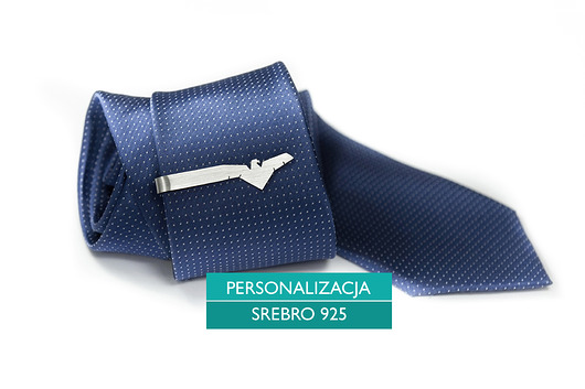 Personalizowana srebrna spinka do krawata ORZEŁ FeinFein