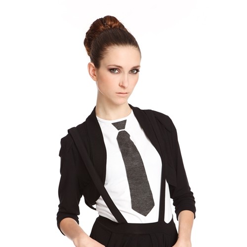 t-shirt TIE (S) biały YULIYA BABICH