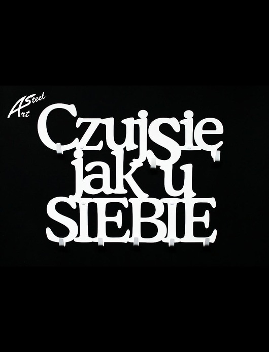 Wieszak Ubrania Czuj się jak u Siebie Piękny ArtSteel