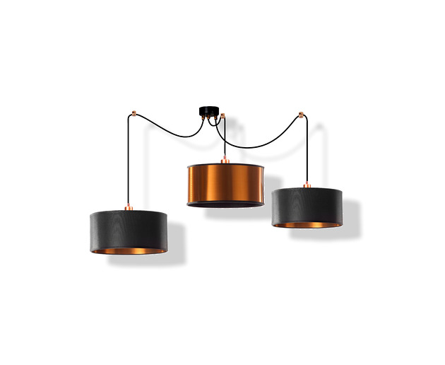 LAMPA WISZĄCA SPYDER 3pł LUKSUSOWA miedź SkyLighting