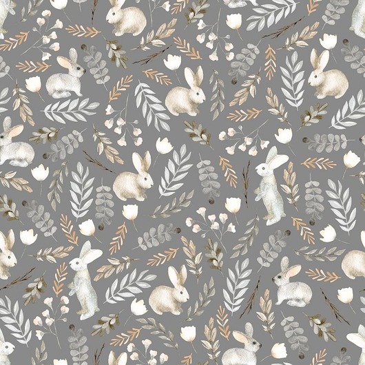 naklejki ścienne do pokoju dziecka Tapeta Grey Rabbits 53cmx10m PZ