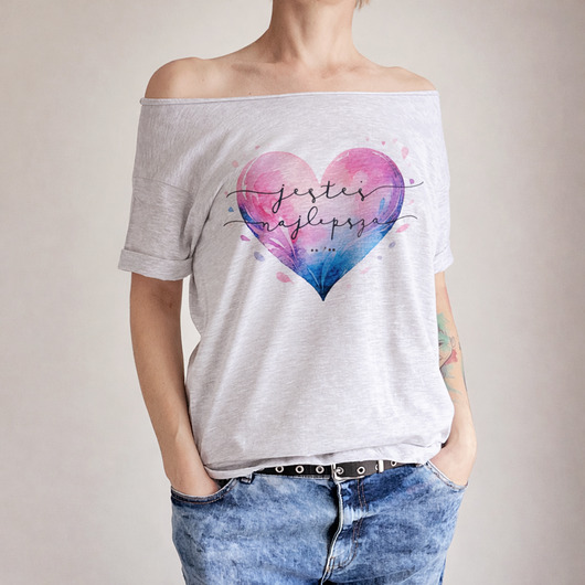 t-shirt damskie Jesteś najlepsza Szary Oversize