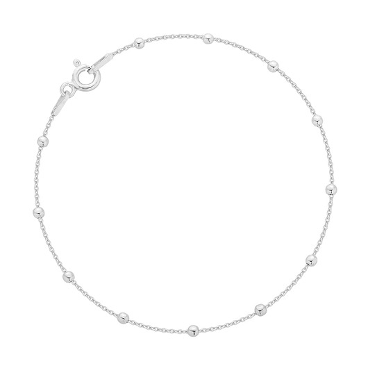 bransoletki srebrne Bransoletka srebrna łańcuszek z kuleczkami 18 cm