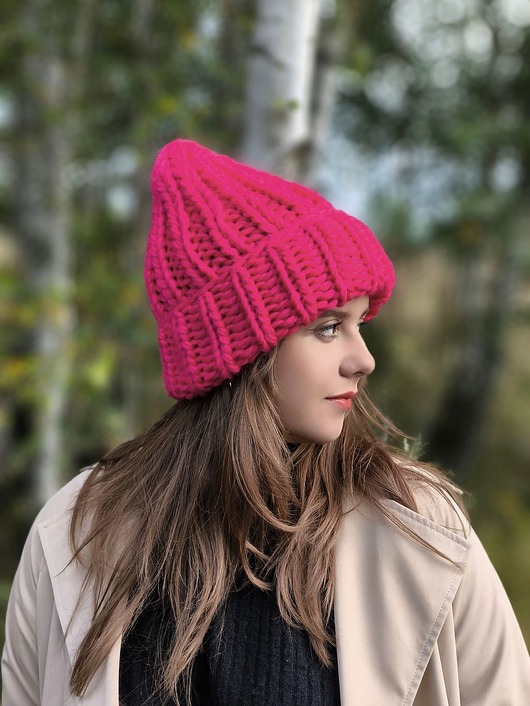 czapki damskie Wełniana czapka zimowa peruvian WOOLY wściekły róż