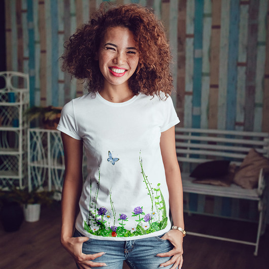 Koniczynki dopasowana koszulka tshirt damski ONE MUG A DAY