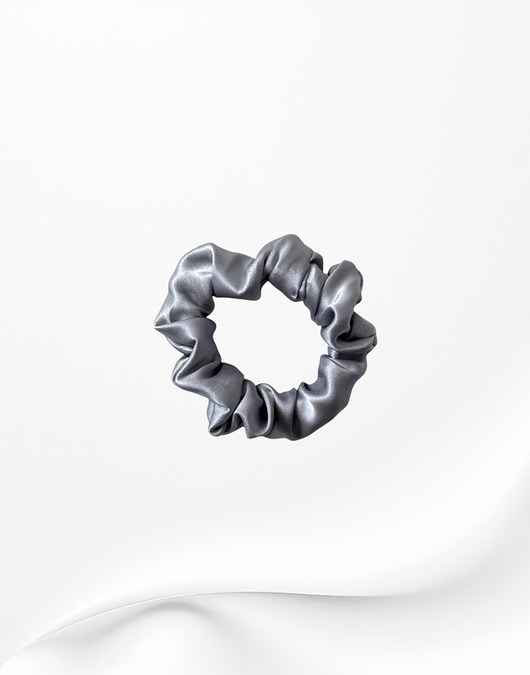 gumki do włosów Jedwabna scrunchie gumka frotka mini szara