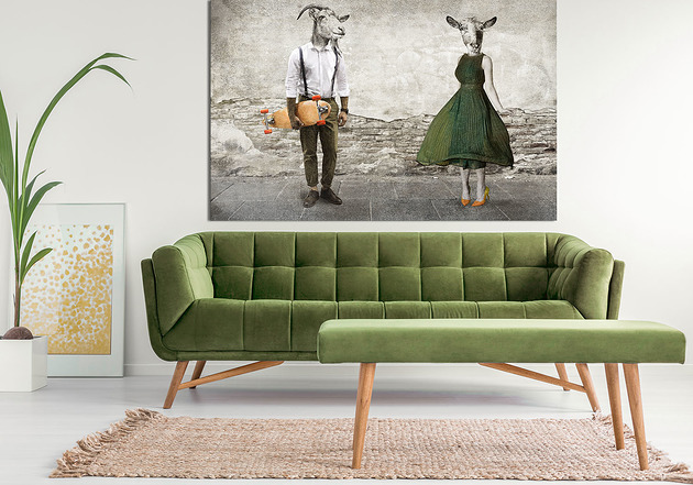 Nowoczesny obraz - Kozłowscy- Kozia para. LUdesign gallery