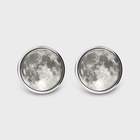 kolczyki szklane Kolczyki sztyfty - Księżyc - grafika