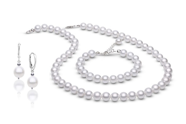Komplet biżuterii perły,cyrkonie,srebro 925 Coccola JEWELLERY