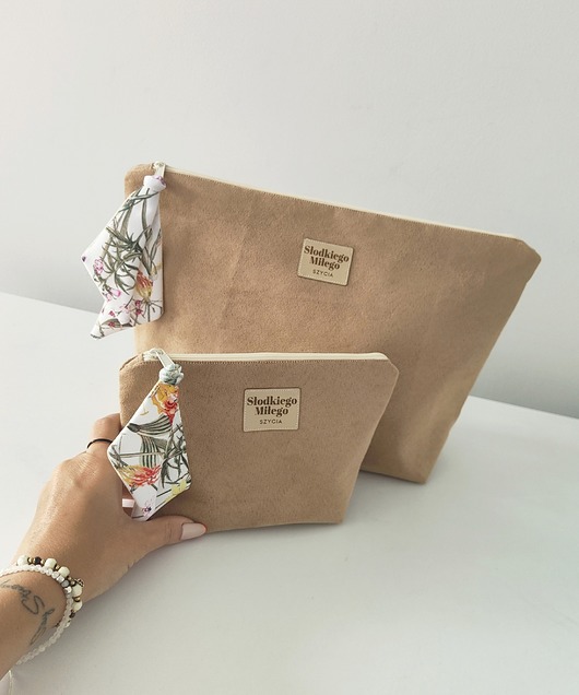 kosmetyczki Duża Kosmetyczka HANA Spring Meadow - kosmetyczka z nubuku