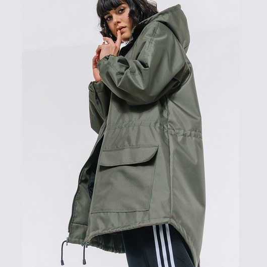 kurtki damskie Kurtka ocieplana parka khaki na wymiar XXL