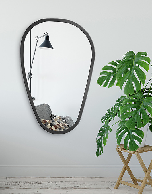 lustra stojące i wiszące Lustro STONE Black