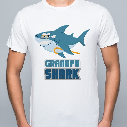 t-shirty męskie Koszulka  z nadrukiem Grandpa shark