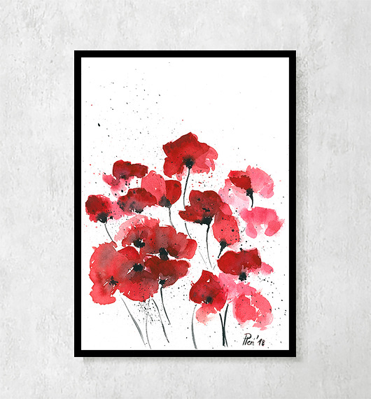 Plakat botaniczny Maki polne 30x40cm ceci bloom