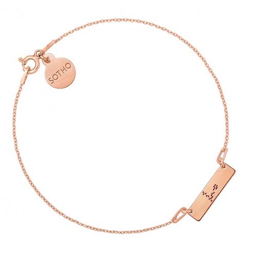 srebrne naszyjniki Bransoletka matowa z różowego złota z konstelacją Ryb