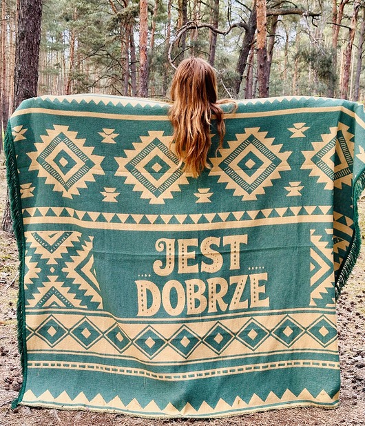 koce i narzuty Mata piknikowa XL JEST DOBRZE zielona