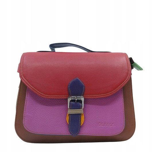 torby na ramię Torebka do ręki na ramię skórzana damska oryginalna kolorowa OLIVKA