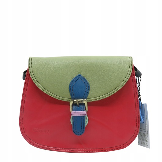 torby na ramię Torebka listonoszka damska skóra naturalna ze skrawków oryginalna OLIVKA