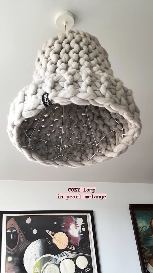 lampy wiszące Wisząca lampa z wełny w grubym spocie