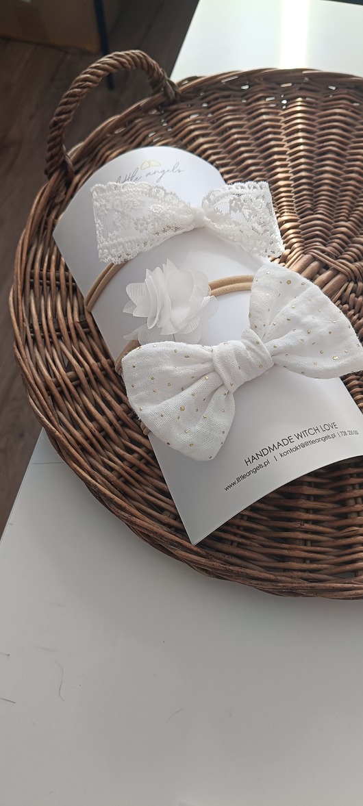 ozdoby do włosów dla dzieci Zestaw opesek bezuciskowych do Chrztu