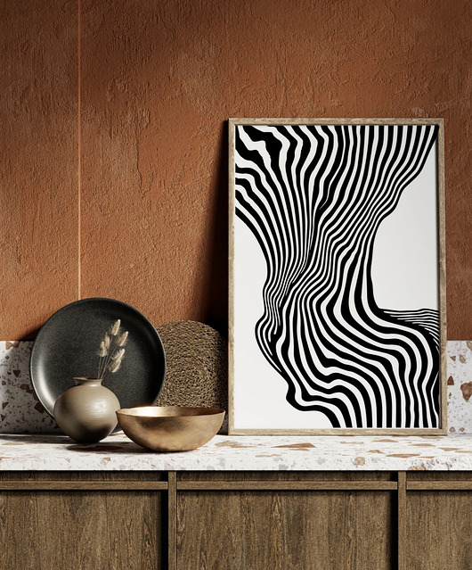grafiki i ilustracje Plakat abstrakcyjny sztuka nowoczesna pasy line art