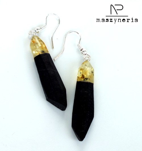 Wood&Amber Kolczyki dębowe Maszyneria