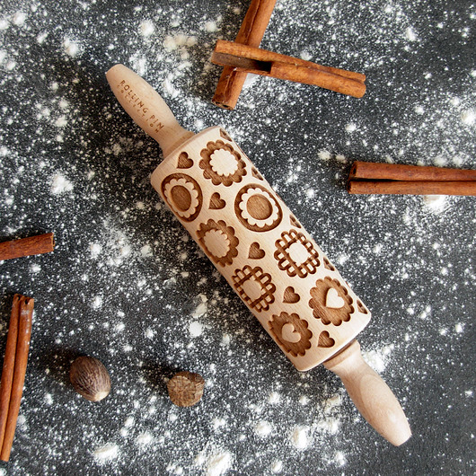 Ciastka- wałek grawerowany do ciastek, mały Rolling Pin Collection