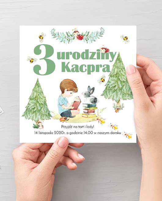 Zaproszenie Urodziny Leśny Świat Retro Feelings