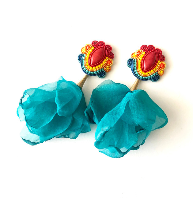 kolczyki soutache Sutaszowe kolczyki ASILA blue _ kolekcja 2025