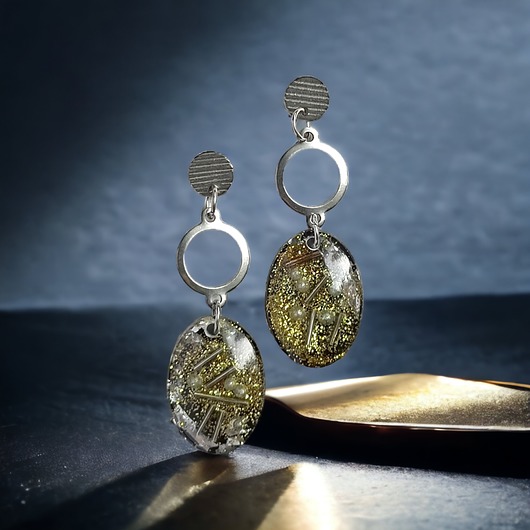 kolczyki z żywicy UNIKATOWE  kolczyki z żywicy : kolekcja QUEEN OF THE NIGHT