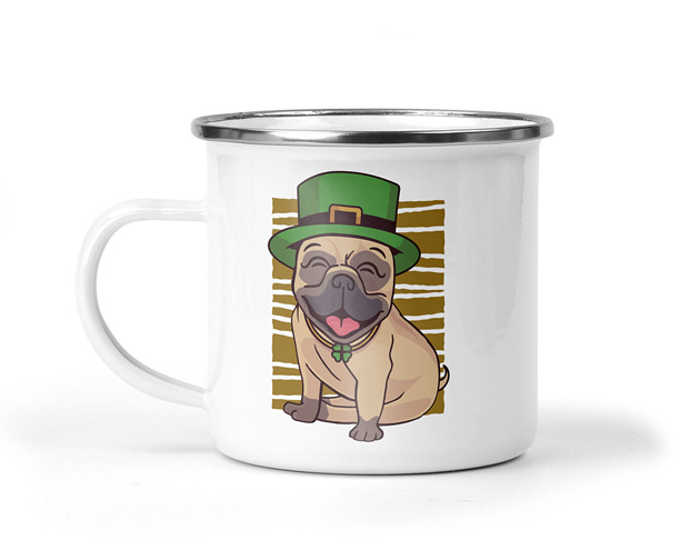 kubki Kubek metalowy buldog St Patrick