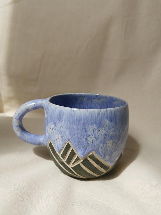 kubki Kubek 'góry' niebieski - 410 ml